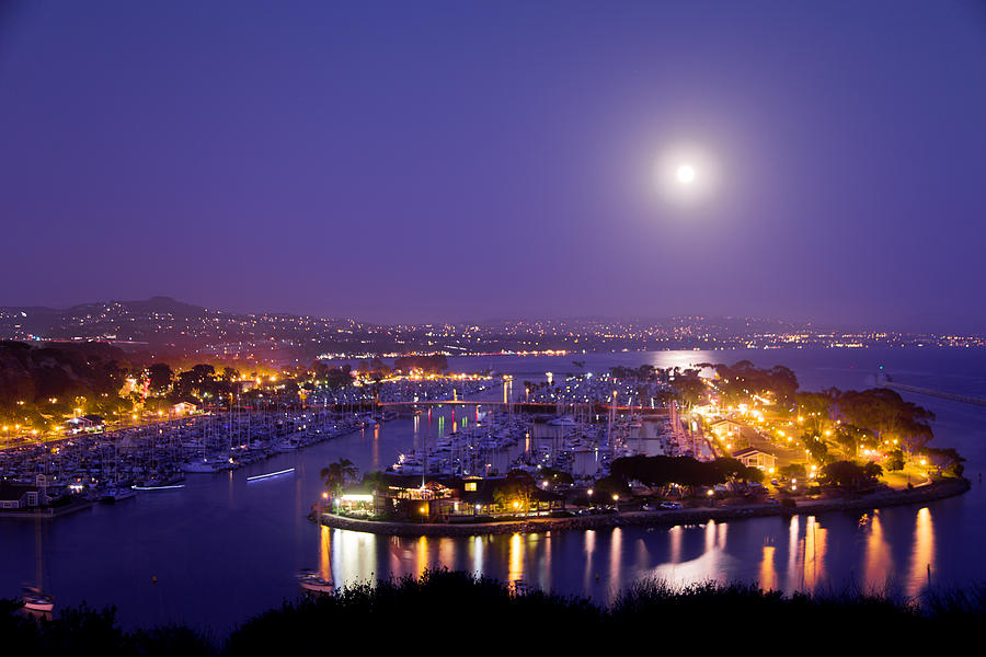 Dana Point Harbor Moonrise Photograph by Garry Loss