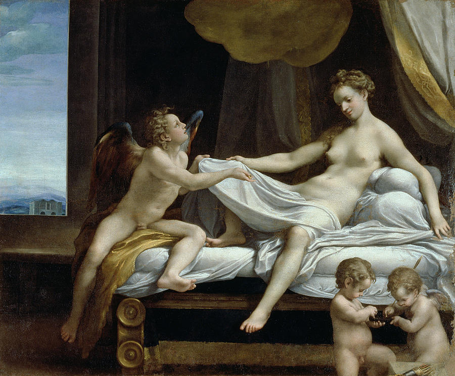 Correggio Painting - Danae by Correggio