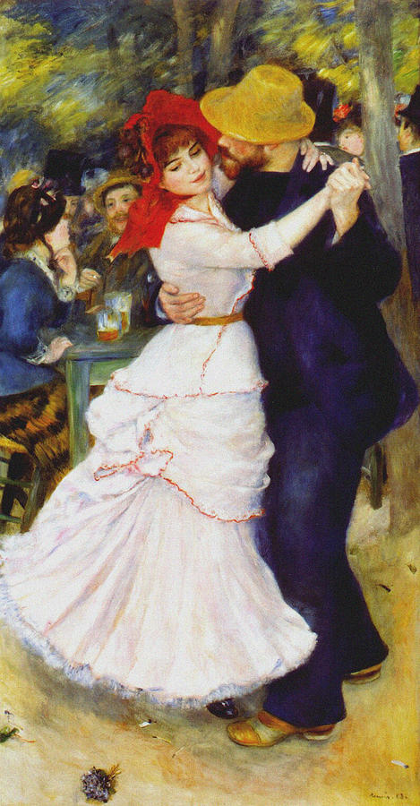 Glove Painting - Dance At Bougival 1883 by Auguste Renoir