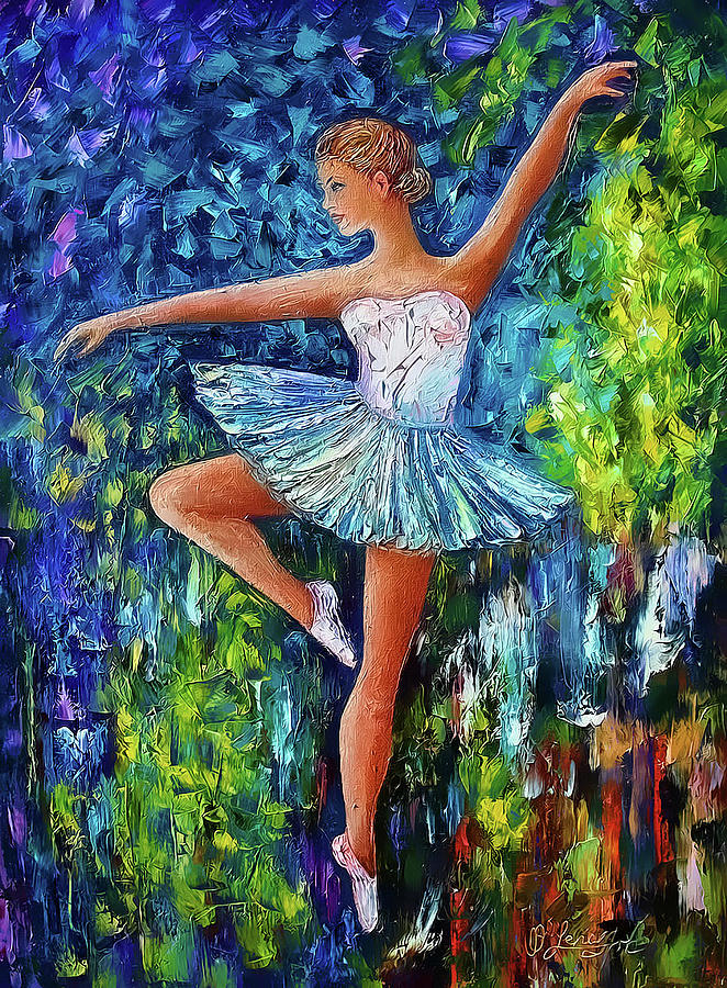 Dance In The Rain of Color  Digital Art by Lena Owens - OLena Art Vibrant Palette Knife and Graphic Design