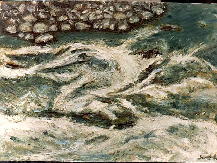Dance Of Bhagerathi River Painting by Anand Swaroop Manchiraju