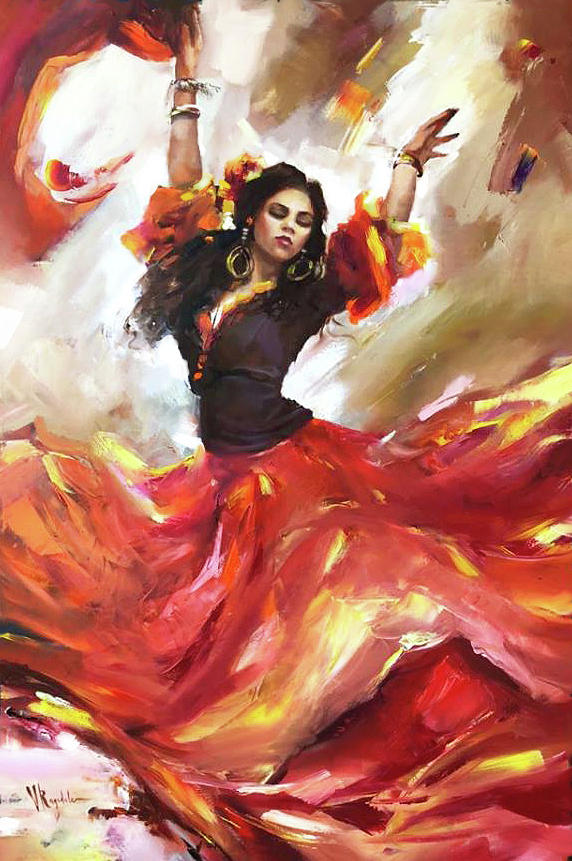 Dance Painting - Dance of Creole by Valentina Ragsdale