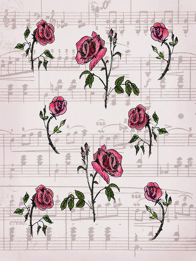 Dance of Roses Mixed Media by Masha Batkova