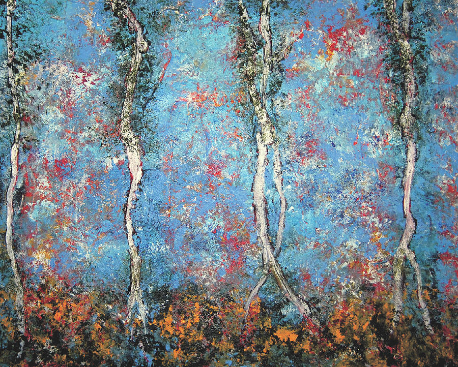 Dance Of The Autumn Sticks Painting by Dennis Ellman