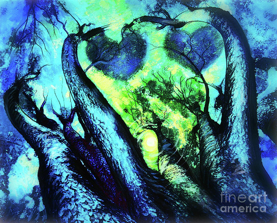 Dance of the forest, two hearts Digital Art by Gina Signore