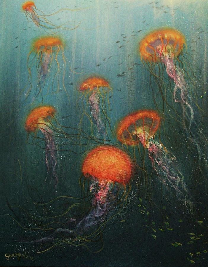 Dance of the Jellyfish Painting by Tom Shropshire