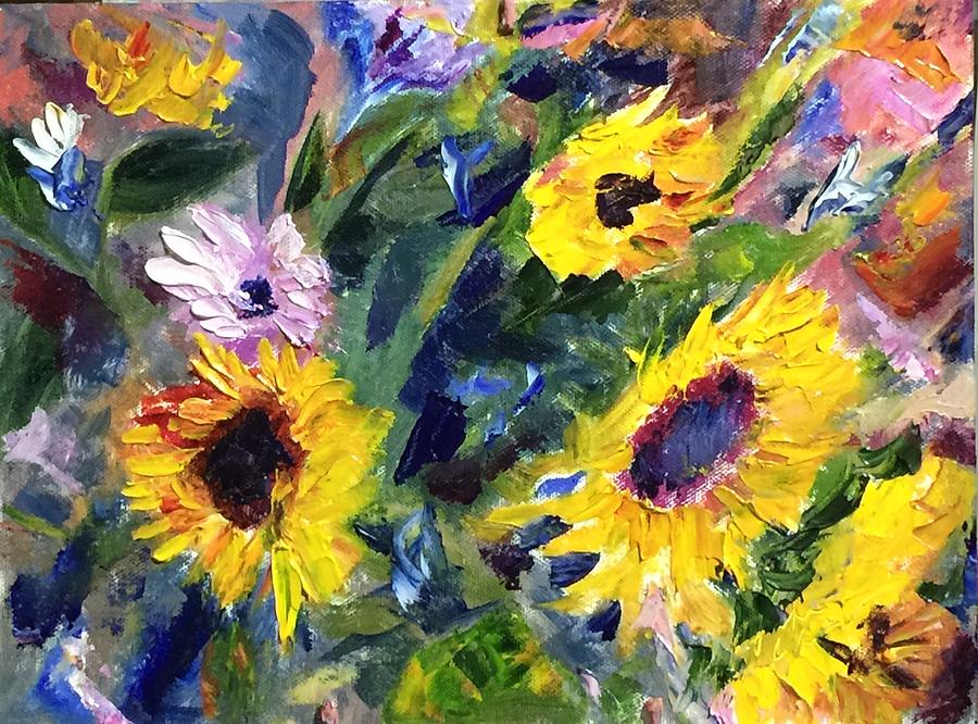 Sunflower Painting - Dance of the Sunflowers by Jennifer DeWeber