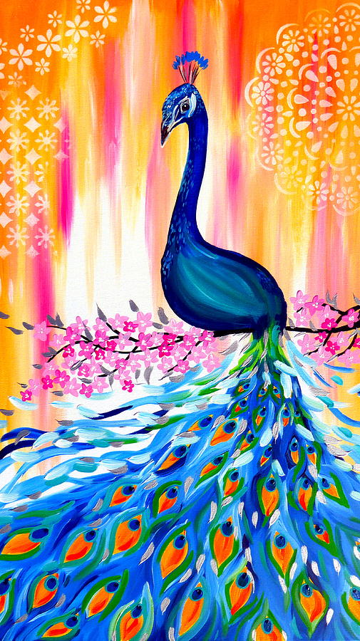 Peacock Painting - Dance with Destiny by Cathy Jacobs