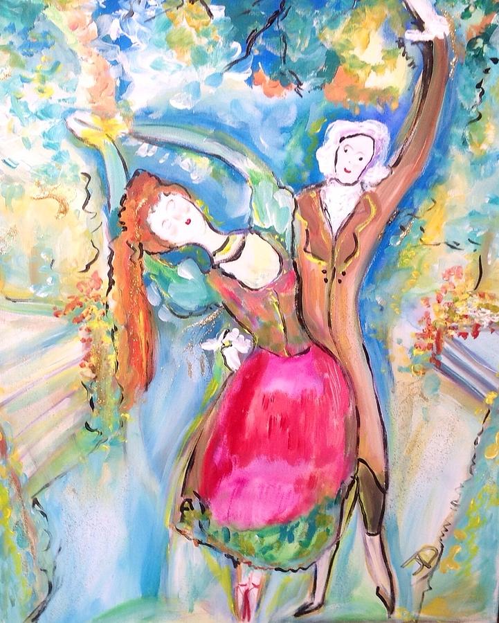 Dance with me in the garden  Painting by Judith Desrosiers