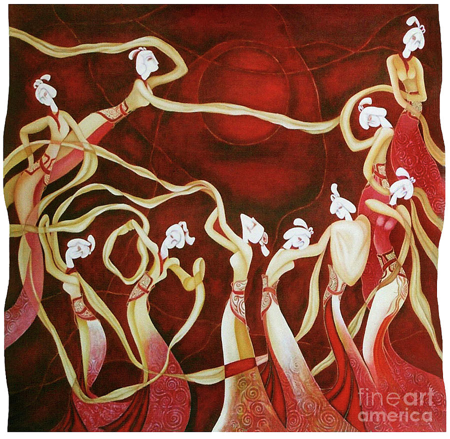 Chinese Character Painting - Dance With The Wind by Fei A