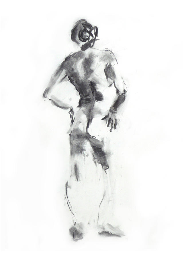 Abstract Drawing - Dancer - Back by Christopher Williams