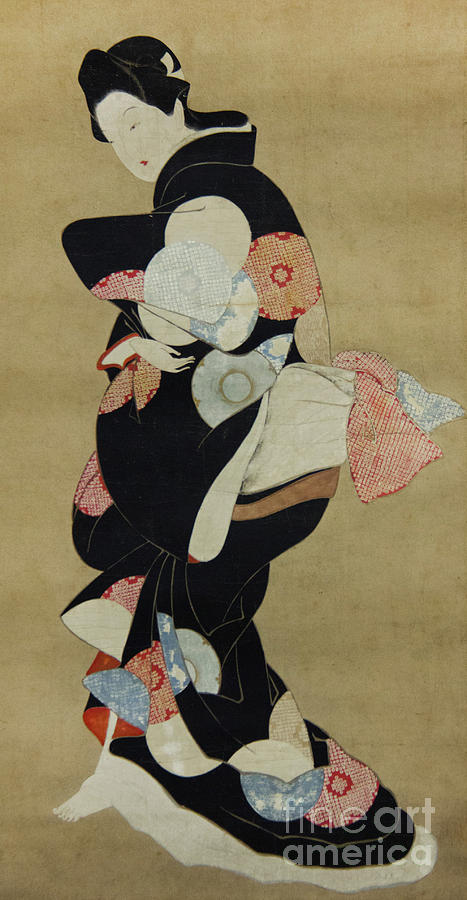 Dancer, hanging scroll  Painting by Hishikawa Moronobu