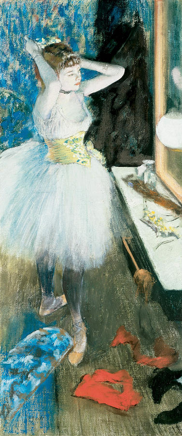 Edgar Degas Painting - Dancer in Her Dressing Room  1879 by Edgar Degas