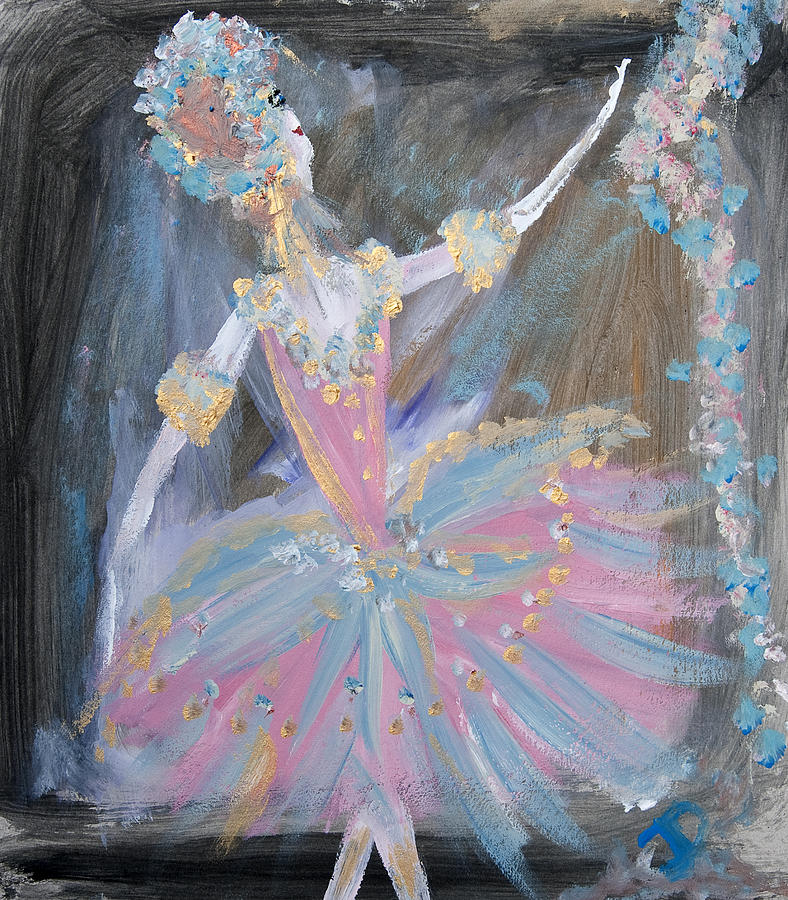 Flower Painting - Dancer in Pink tutu by Judith Desrosiers