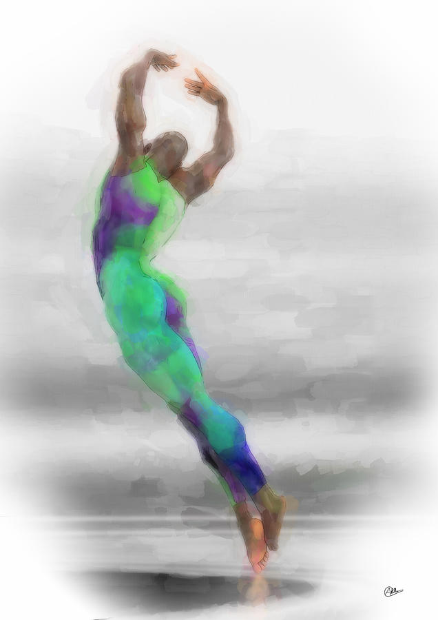 Dancer Painting - Dancer in watercolours by Quim Abella