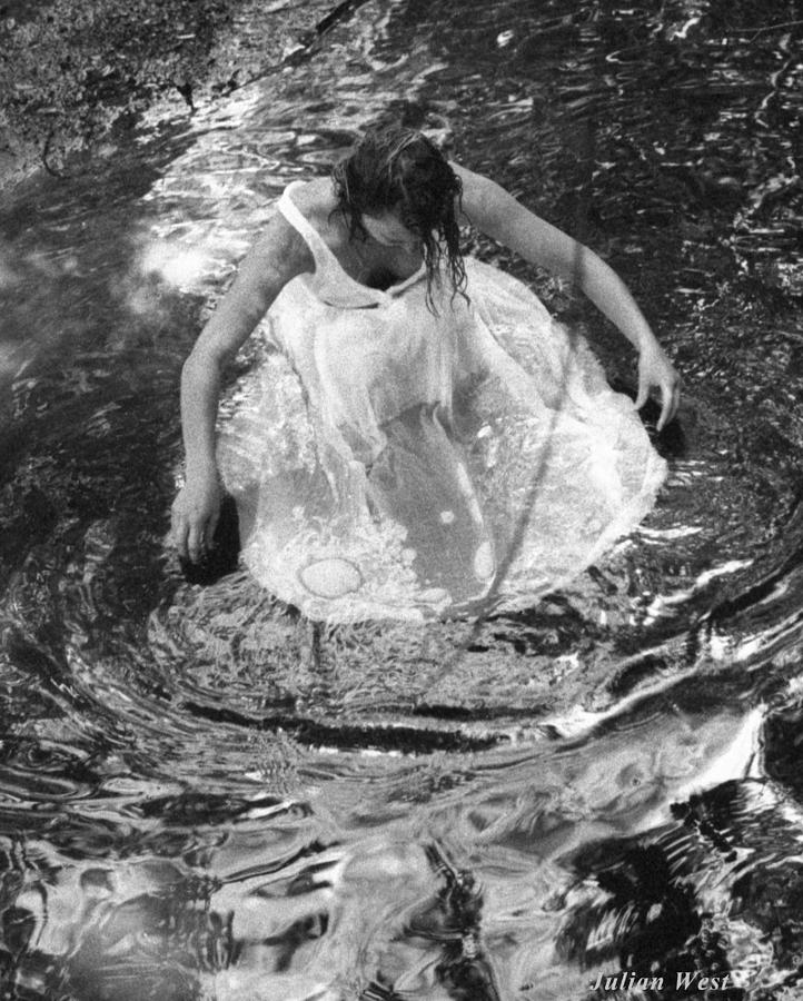 Dancer in White Dress in Shallow Water Photograph by Julian West - Fine ...