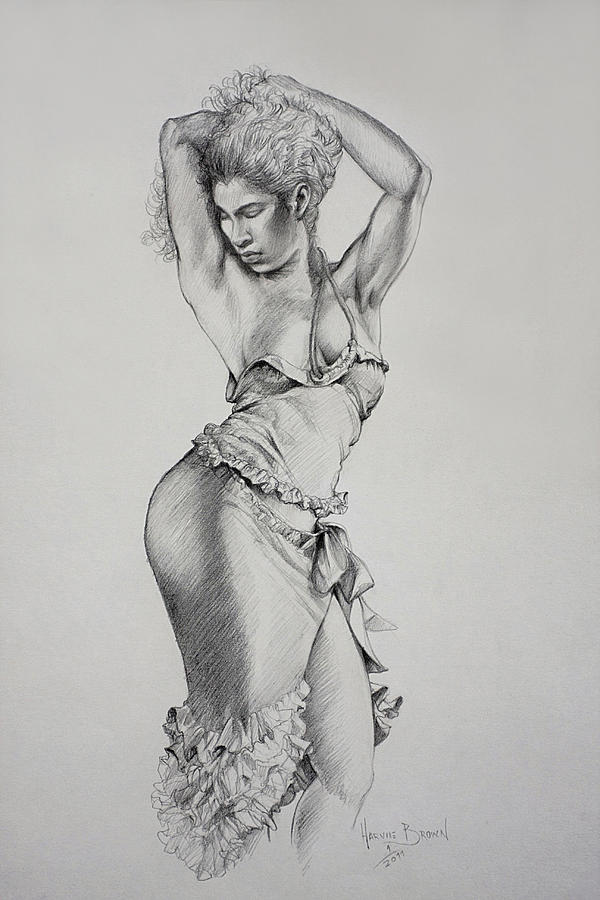 Dancer Muse Study Drawing by Harvie Brown
