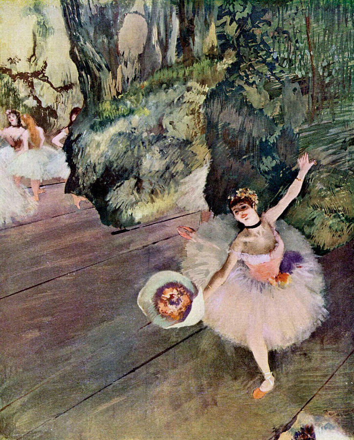 Edgar Degas Painting - Dancer with Bouquet of Flowers, Star of the Ballet by Edgar Degas