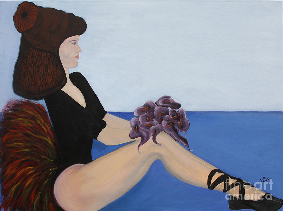 Dancer with Calla Lillies Painting by Jolanta Anna Karolska