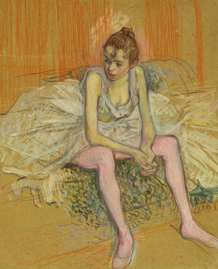 Dancer with Pink Stockings Drawing by Henri de Toulouse-Lautrec