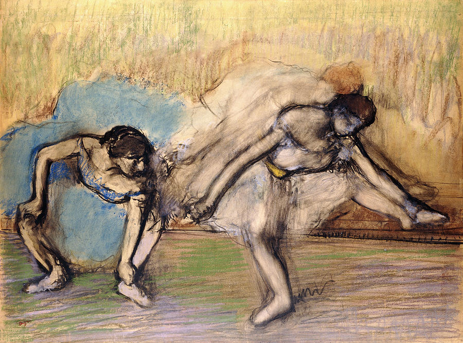 Edgar Degas Drawing - Dancers At Rest by Edgar Degas