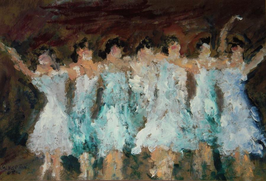 Dancers  Group  One Painting by Edward Wolverton