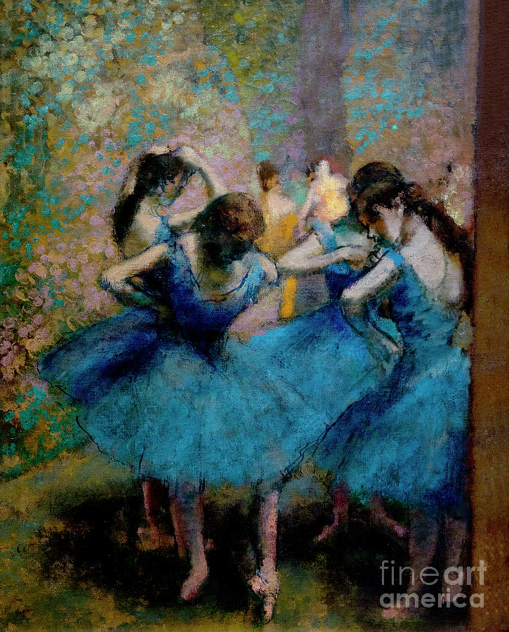 Dancers In Blue, Danseuses Bleues, By Edgar Degas, 1893, Musee D ...