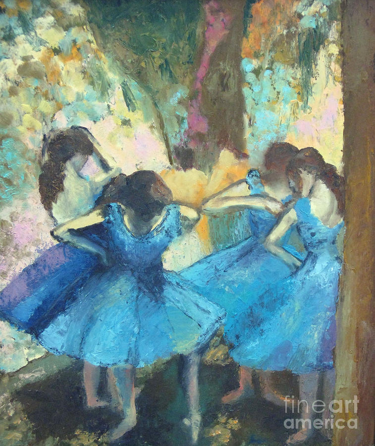 Dancers in Blue Painting by MotionAge Designs