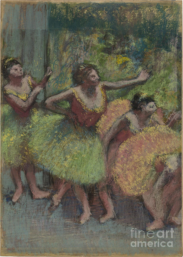 Dancer Painting - Dancers In Green And Yellow by MotionAge Designs