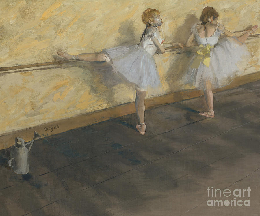 Dancers Practising at the Barre, 1877 Painting by Edgar Degas
