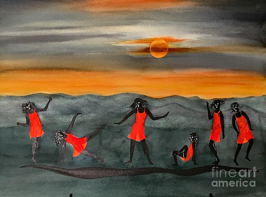  Dances with the Moon Painting by Karen Ann
