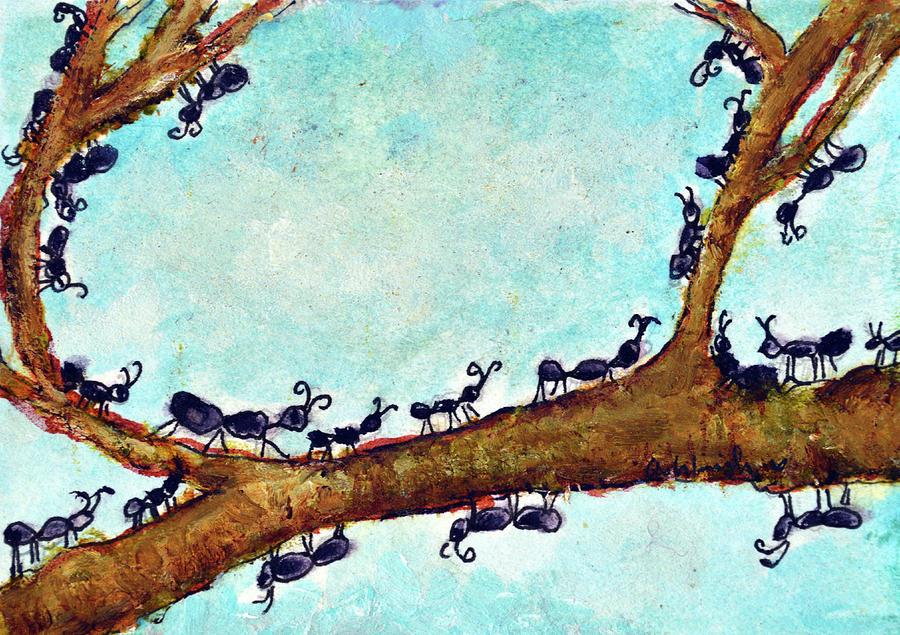 Dancing and creating with the Ants Painting by Ashleigh Dyan Bayer