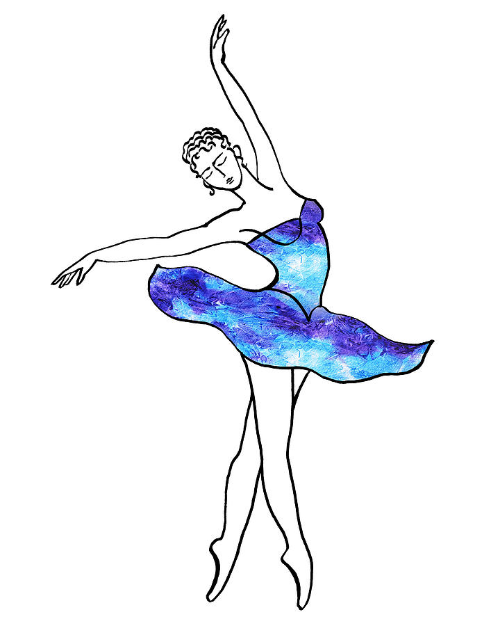 Dancing Ballerina Frosted Blue Painting by Irina Sztukowski