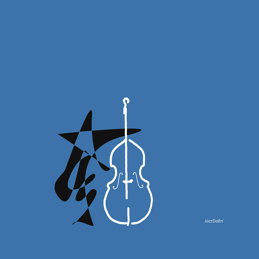 Bass Digital Art - Dancing Bass in Blue by David Bridburg
