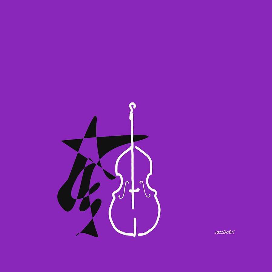 Bass Digital Art - Dancing Bass in Purple by David Bridburg