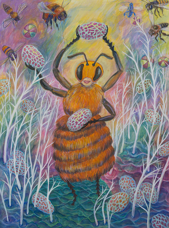 Dancing Bee Painting by Shoshanah Dubiner