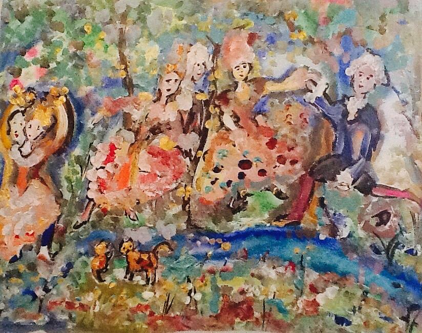 Dancing by the stream Painting by Judith Desrosiers