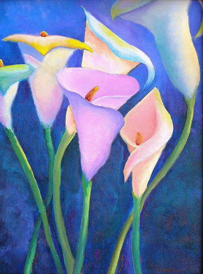 Flower Painting - Dancing Callas by Dorothy Nalls