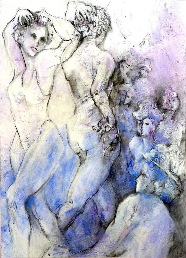 Dancing Damsels Painting by Joan Jones