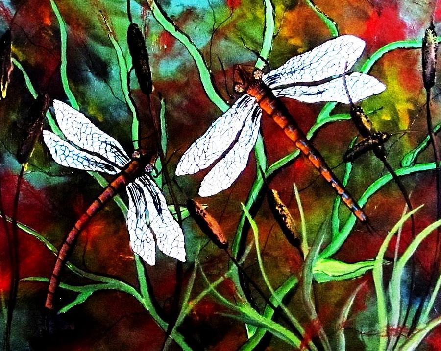 Dancing Dragonflies Painting by Dawn Hawkins - Fine Art America