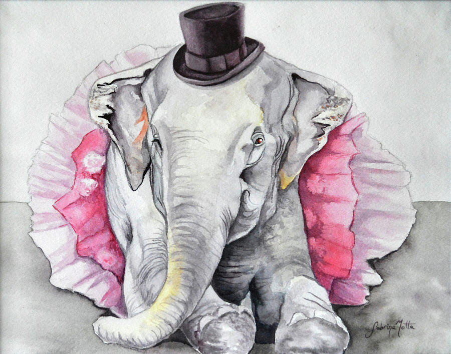Dancing Elephant Painting by Sabrina Motta