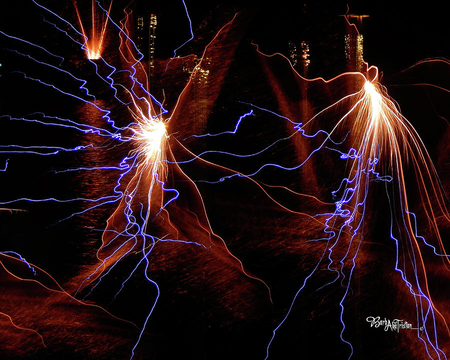 Fireworks Photograph - Dancing Fireworks #0707 by Barbara Tristan