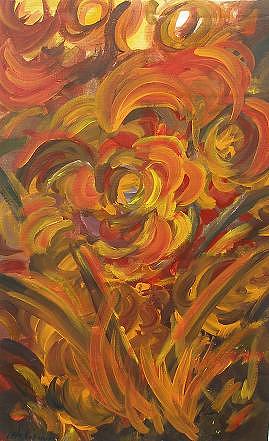 Dancing Flowers Painting by Miroslaw  Chelchowski