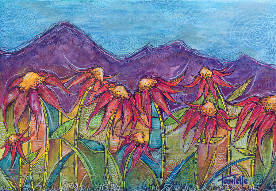 Dancing Flowers Painting by Tanielle Childers