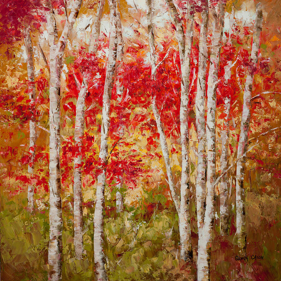 Dancing Foliage Painting by Glenda Cason