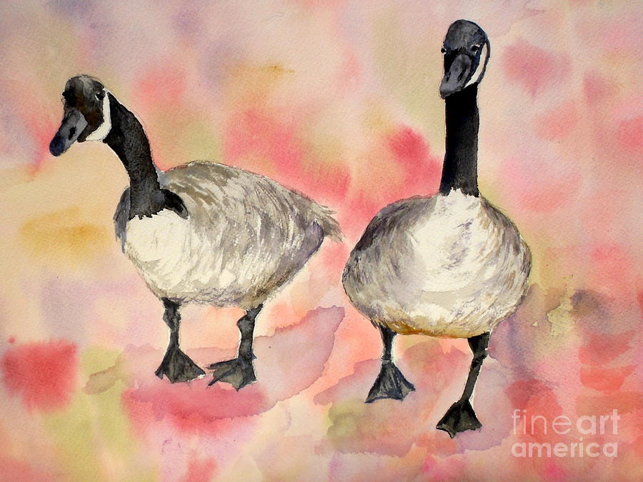 Dancing Geese Painting by Vicki  Housel