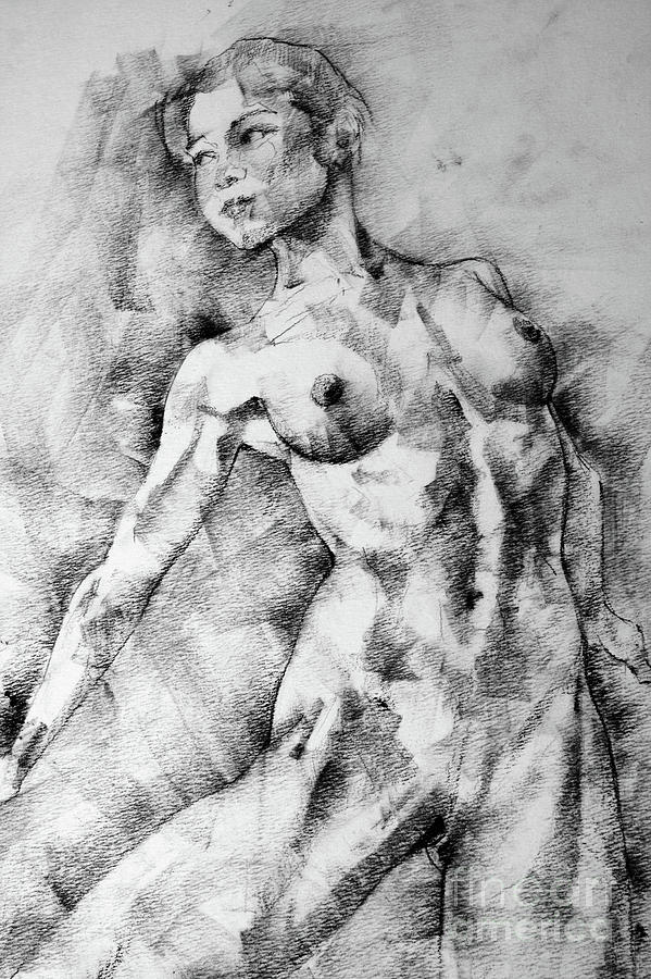 Dancing girl drawing Drawing by Dimitar Hristov