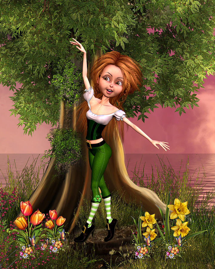 Dancing girl in the garden Digital Art by John Junek