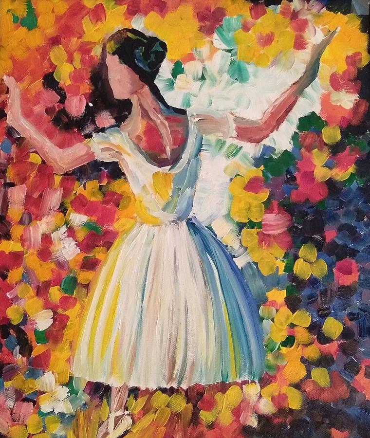 Oil Painting - Dancing Girl by IRA World Art
