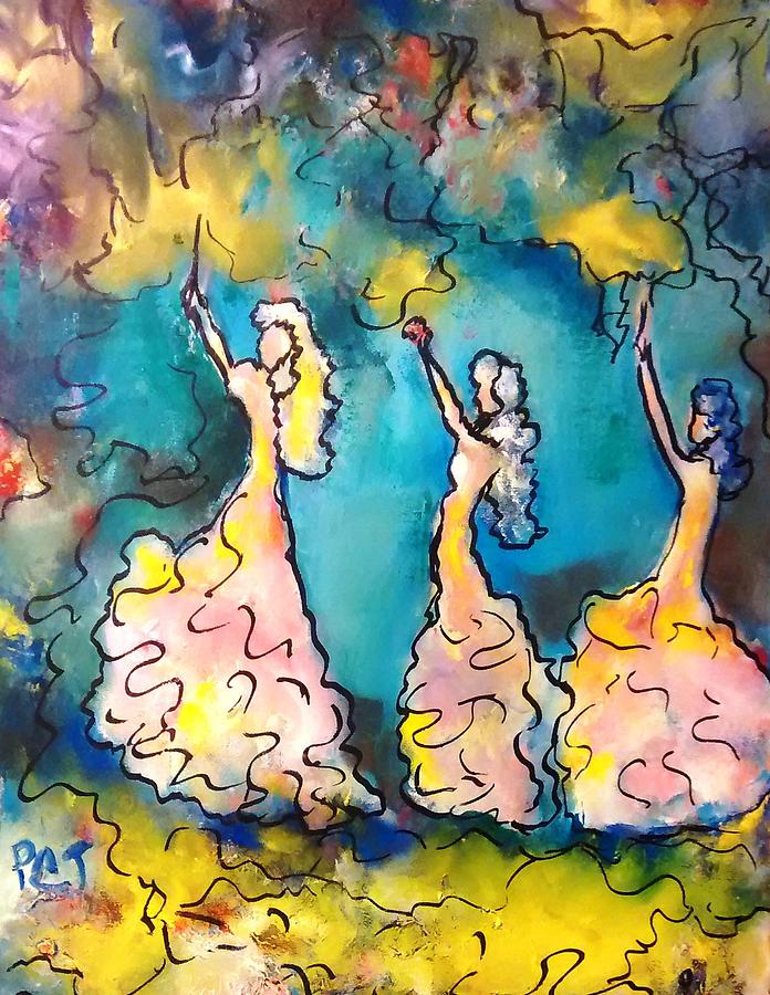 Girls Painting - Vive la France by Patricia Clark Taylor